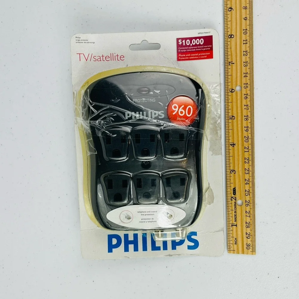 Philips TV Satellite SPP2217WA 17 Wall Extension Connector Adapater 6 Outlet